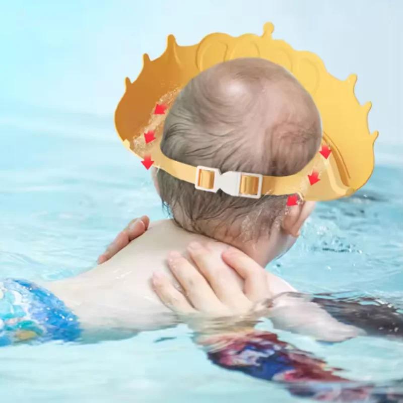 Infant Ear Protection Bath Cap - Baby Shampoo Shield Head Cover, Adjustable Shower Cap for Hair Wash