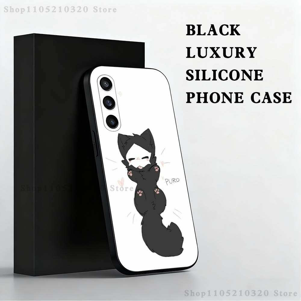 

Cute Changed Furry Art Phone Case For Samsung S25,S24 Ultra,S20,S30 plus,S22 plus,S23,S30 Ultra 5G Silicone Black Shell SamsungNote20Ultra