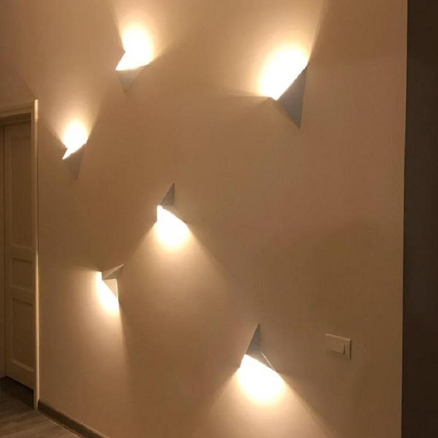 Indoor Wall Lamps Nordic Style Modern Triangle Shape LED Wall Lamps Living Room Lights 3W AC85-265V Simple Lighting