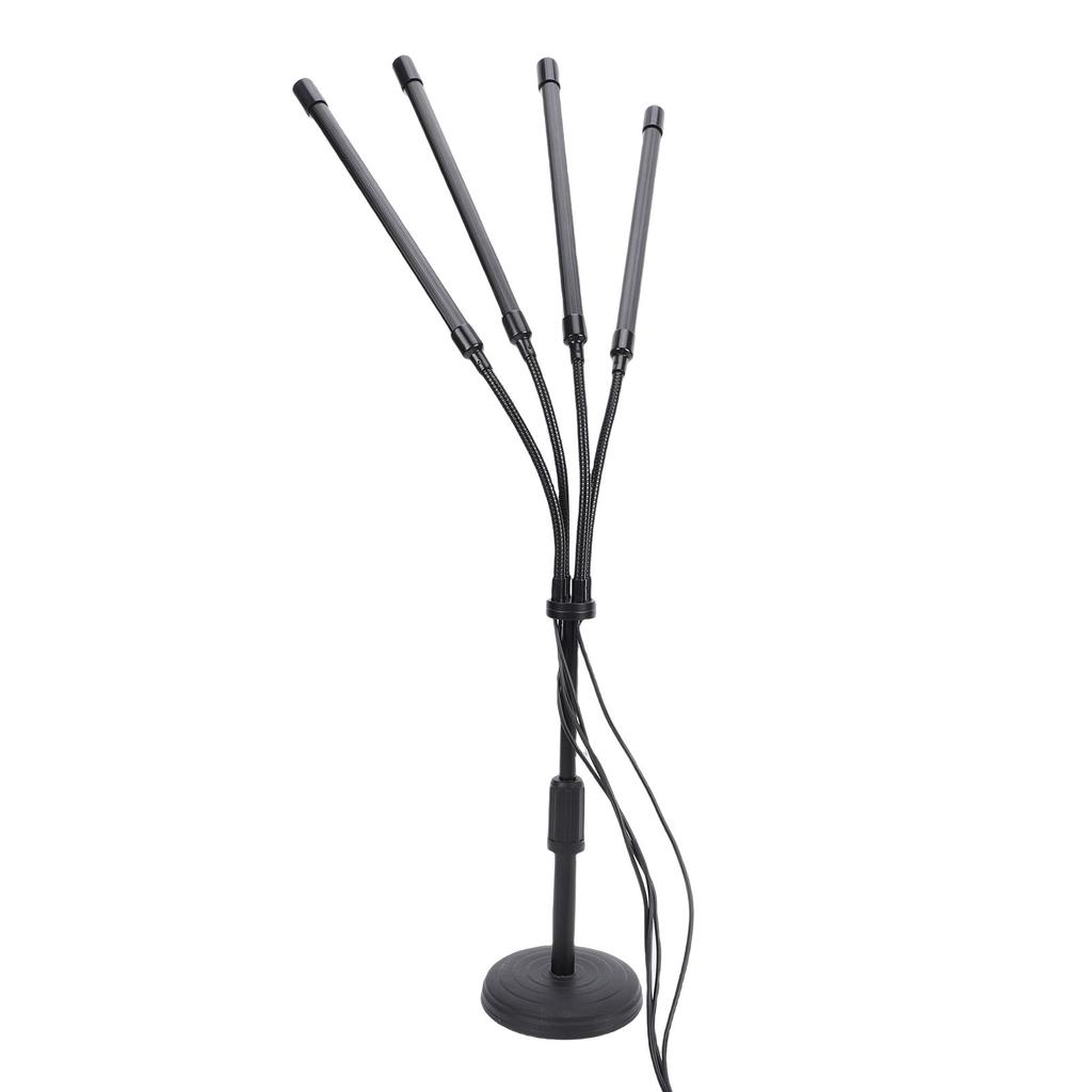 Pflanzenwachstumsleuchten 4 Köpfe Rot Blau Gelb Vollspektrum LED Pflanzenlampe Automatisches Ein/Aus mit Flexiblem Schwanenhals für Zimmerpflanzen