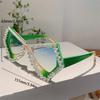 Luxury Crystal Shiny Shades Polygon Designer Gradient Women's Sunglasses Candy Color Decoration Ladies Sun Glasses