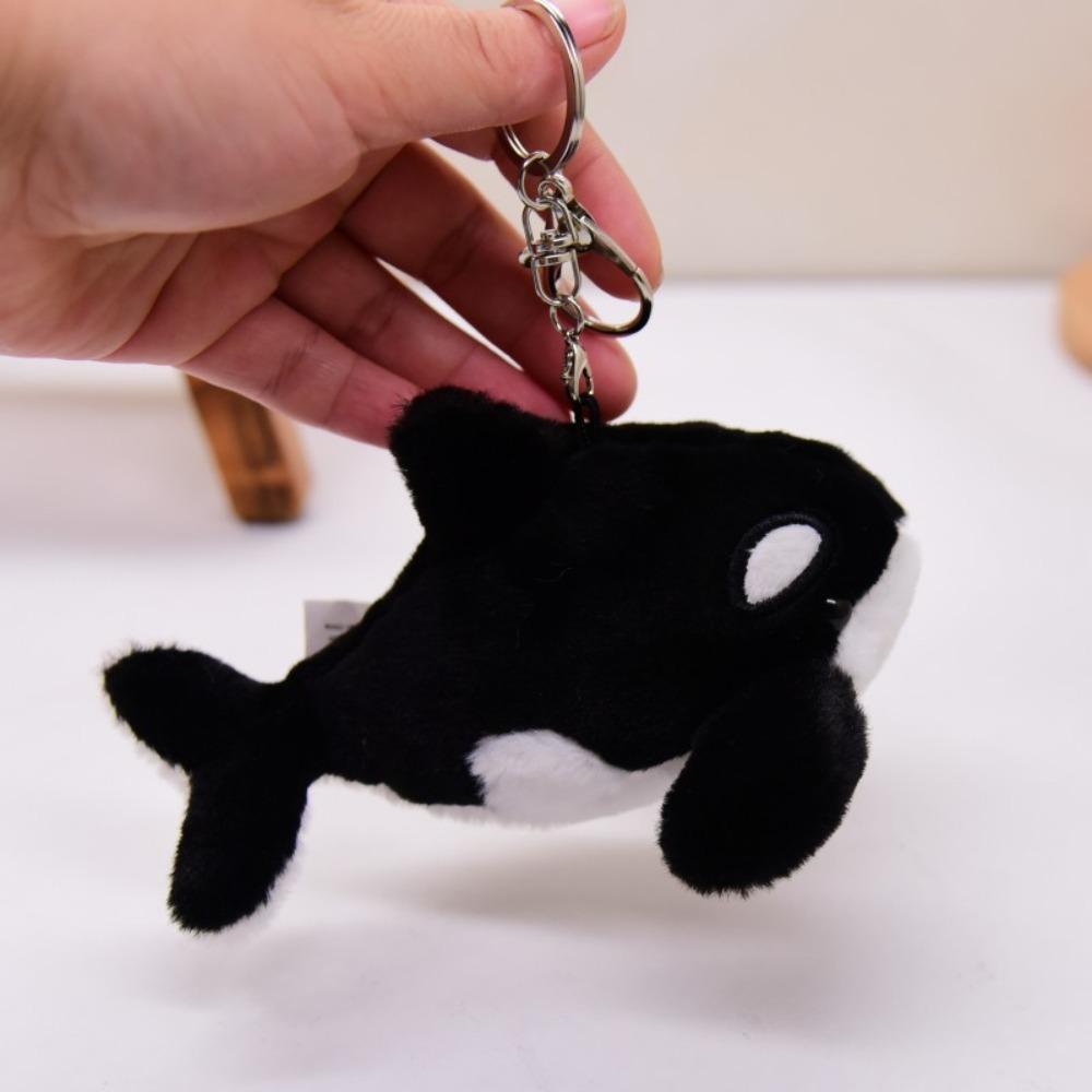 Shark Orca Plush Keychain Ocean Series Animal Beluga Plush Keyring Cute   Toddlers