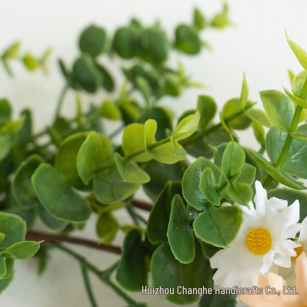 Eucalyptus Leaves & Daisy Vine Artificial Greenery for Easter & Home Décor