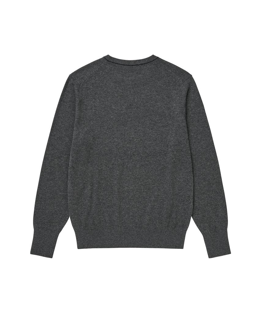 SOLEW Basic Crew Neck Knit_Gray