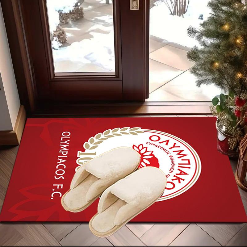 Olympiacos Fc: Red And Black Pride Area Rug Office rug, Chair Rug, Decor Carpet Livingroom bedroom Mat, Large Size Fan gifts Christmas gifts