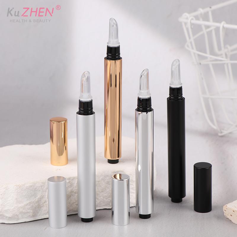 1PC Mini 3ml Gold/Silver/Matte Black Twist Pens Empty Lip GlossPen Silicone Brush Tip Cosmetic Acne Oil Container Concealer Tube