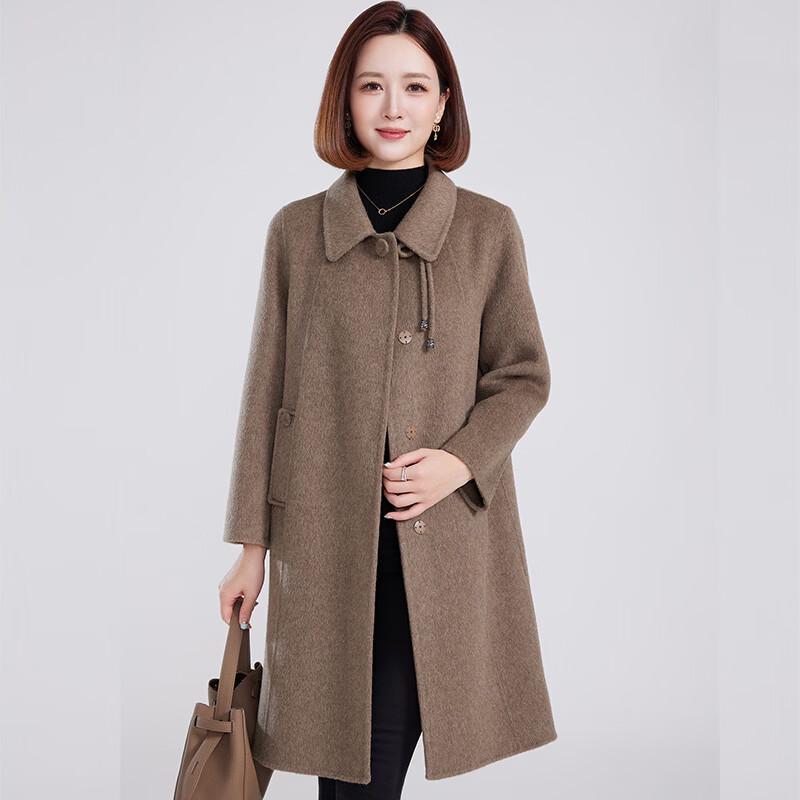 Fengmao Women's Double-Sided 100% Wool Mid-Length Coat