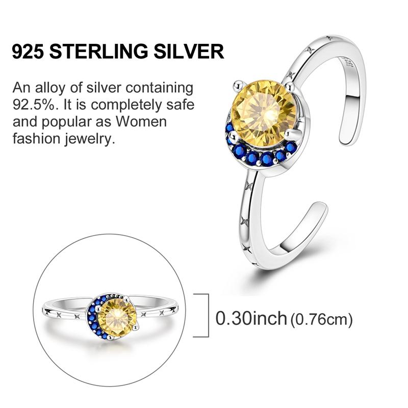 925 Sterlingsilber Offener Ring Farbiger Zirkonia Schmetterling Sonne Mond Schildkröte Ring Passend für Frauen Hochzeit Verlobung Silber Geschenk