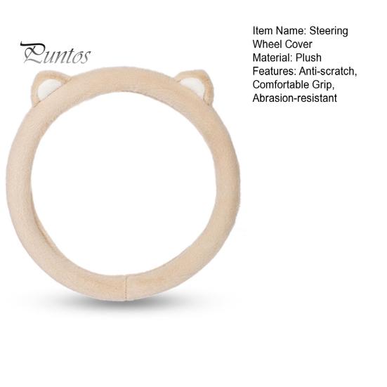 Car Steering Wheel Case Cover Cat Ear Comfortable Coldproof Plush Cushion Universal Cute Creative Interior Decoration