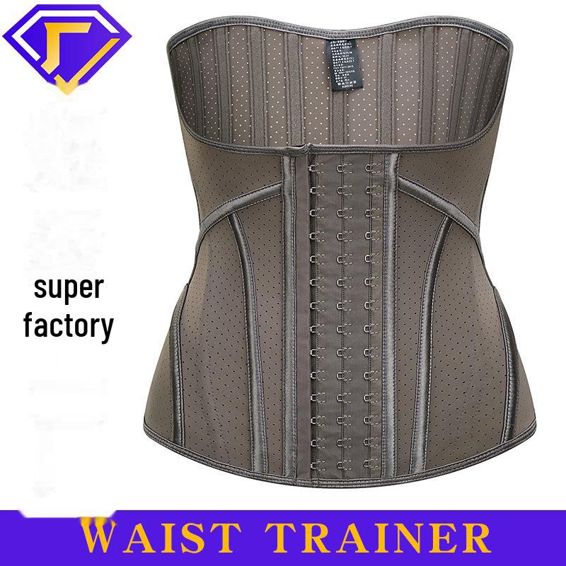 

Женский пояс для коррекции талии и живота из латекса с тремя рядами пряжек для фитнеса 2XL