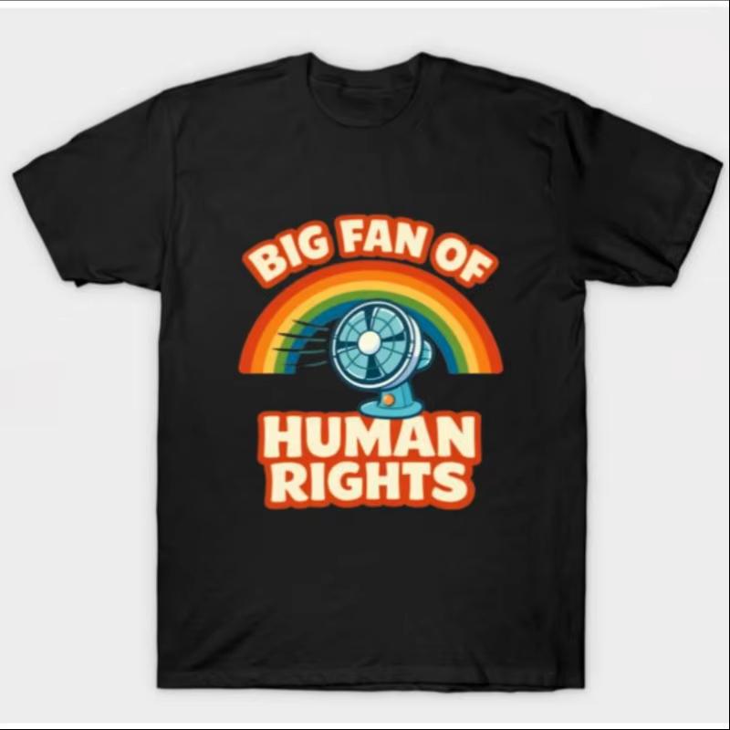 Unisex Big Fan Of Huunisex Rights Graphic Tshirt Rainbow Fan Print Casual Short Sleeve Funny Humor Streetwear Tee Unisex Unisex Gift