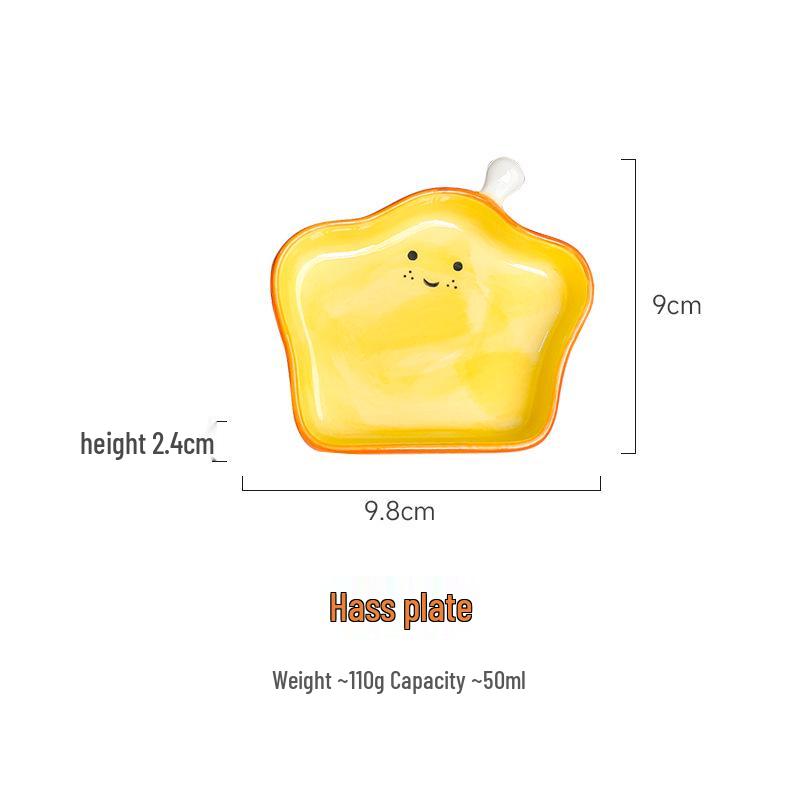 Ceramic Bread-Shaped Snack & Condiment Dish Set