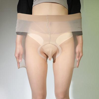 Invisible Stockings Men's Penis Sleeve Pantyhose Anti-Snag Ultra-Thin 5D Skin Texture Fine Velvet Stockings Plus Size