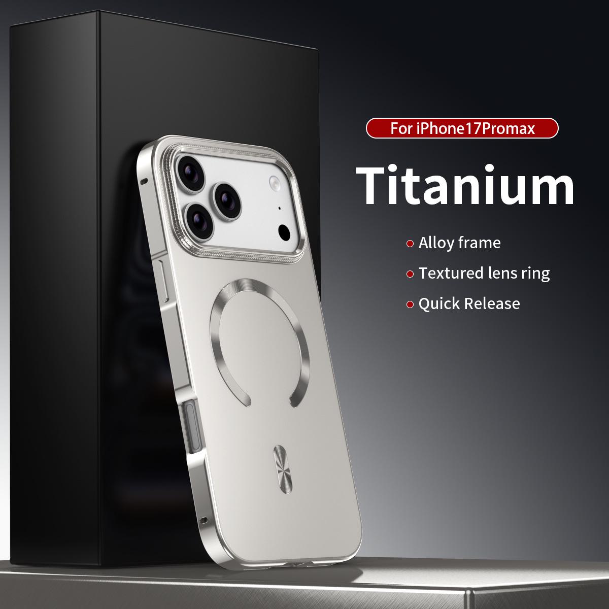 Apple iPhone 17 Pro Max Magnetic Buckle Case - Anti-fall Metal Shield for iPhone 16 Pro iPhone 17 Pro