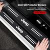 5PCS Car Door Sill Scuff Protector Carbon Fiber Anti-Scratch Sticker for Jeep Renegade Wrangler JK JL Grand Auto Exterior Parts