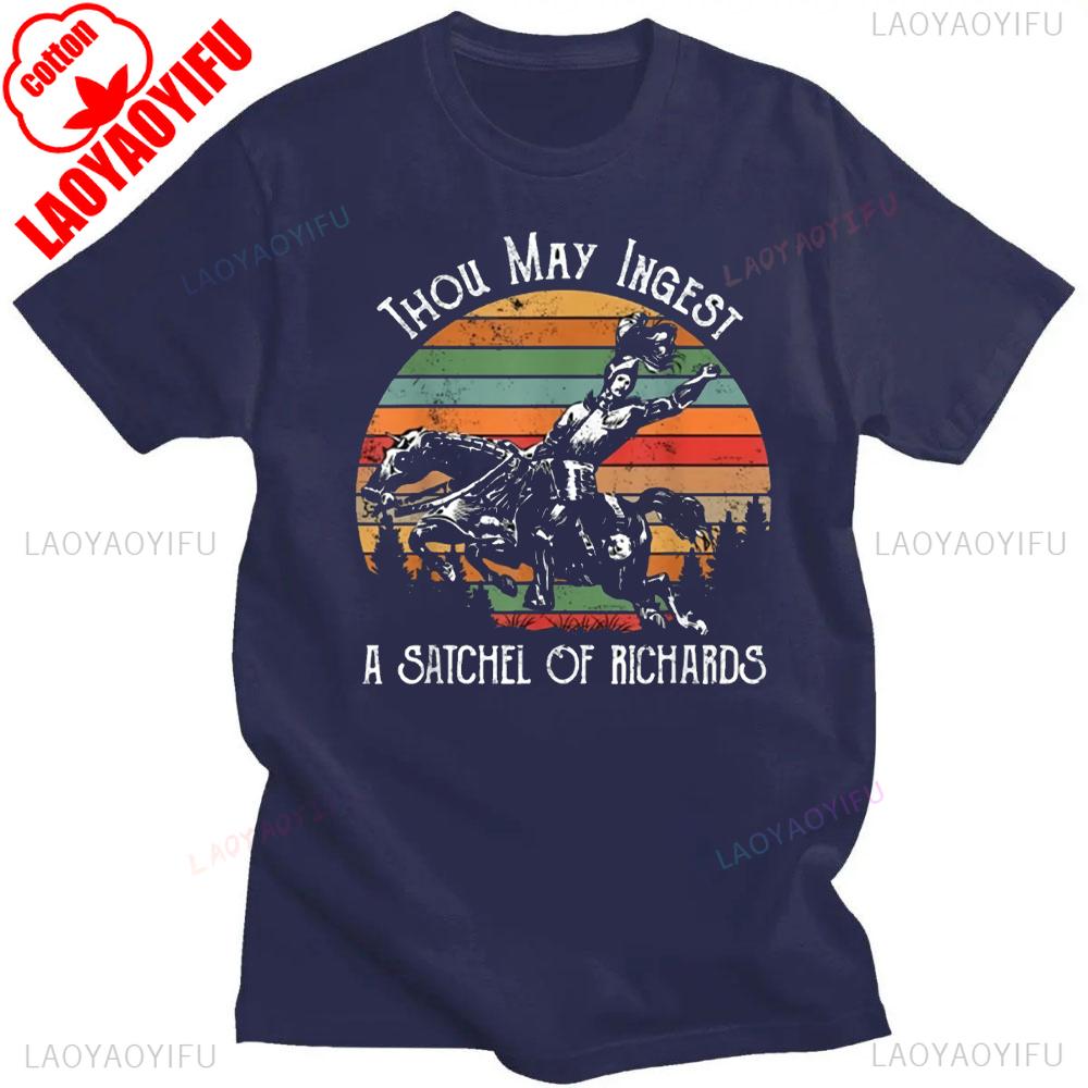 

Richard s Wine Knight Graphic Tees Cotton Lightweight Casual Short Sleeve T-Shirt for Men Round Neck Machine Washable Shirt 4XL