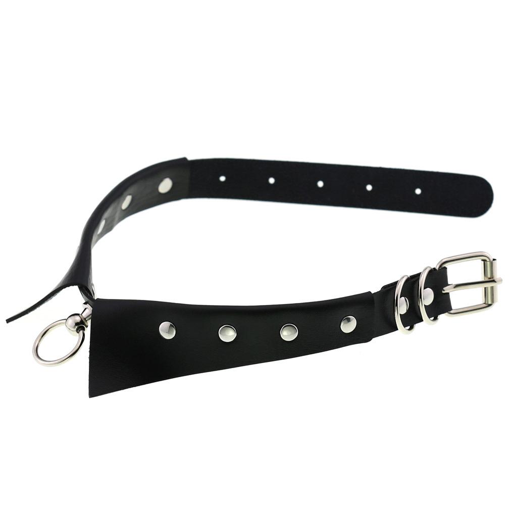 European & American Punk Gothic Leather Collar Necklace with Simple Fashion Ring