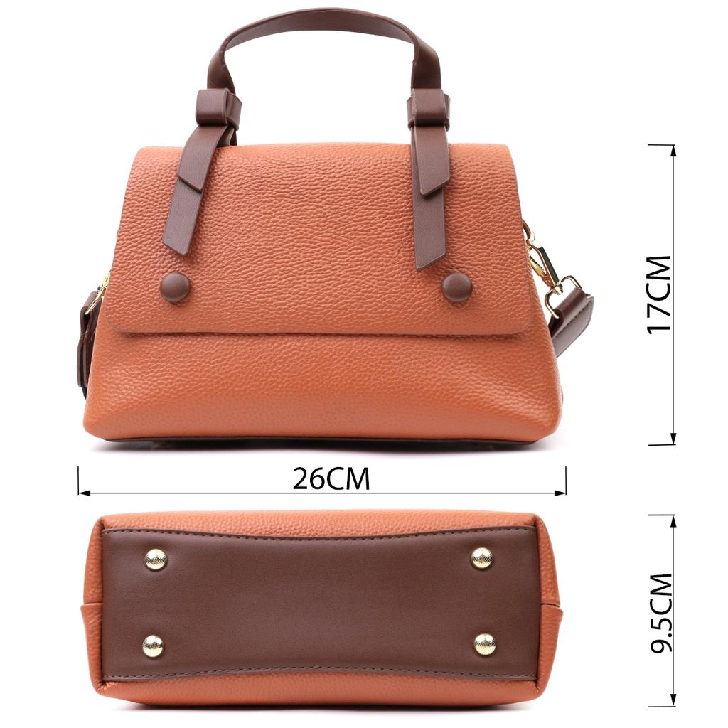Elegant Bag for Women with a Short Handle Made of Genuine Leather Vintage 22669 Red