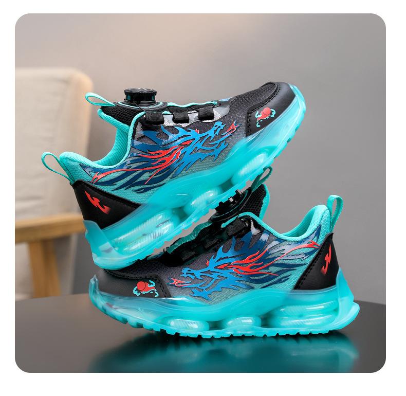 Breathable Mesh Children's Sports Shoes, Mid-to-large Kids' Rotating Buckle Non- Running Shoes