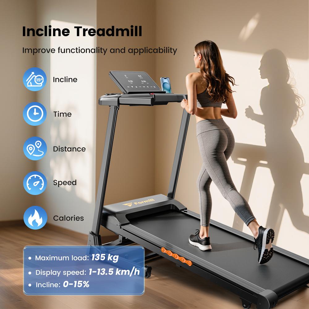 Formill Walking Treadmill FT61 LED Display Remote Control Compact Walking Pad Home Office Use Treadmill with Incline