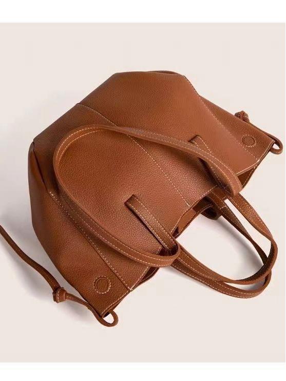 2024 Trendy Large-Capacity French PU Leather Tote & Shoulder Bag