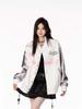 Women's American Star Embroidered Color Block Baseball Jacket – Spring/Fall