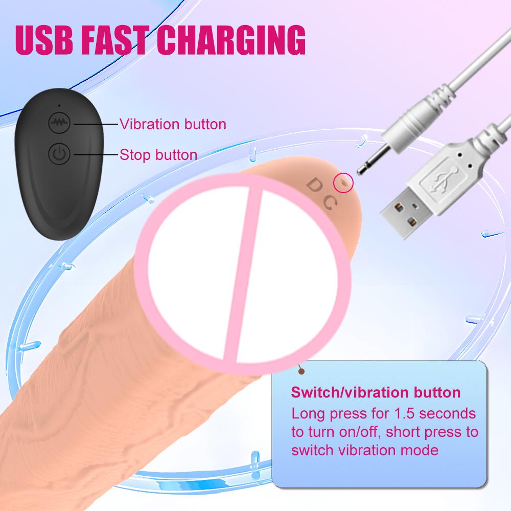 Realistic Dildo Vibrator Anal Dildo with 10 Vibration Modes Remote Control Penis Retractable Vibrator Female Sex Toys