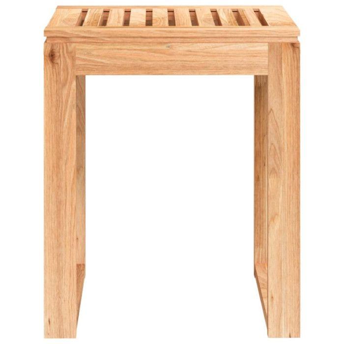 Tabouret de salle de bain 40x30x46 cm Bois massif de noyer