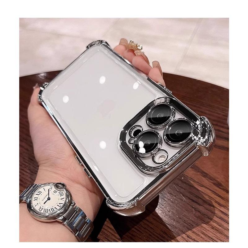 Applicable To IPhone17 Electroplated High Breathable Bag Four Corner Anti Fall Mobile Phone Case Apple 16 Comes with Lens Film Protection Case