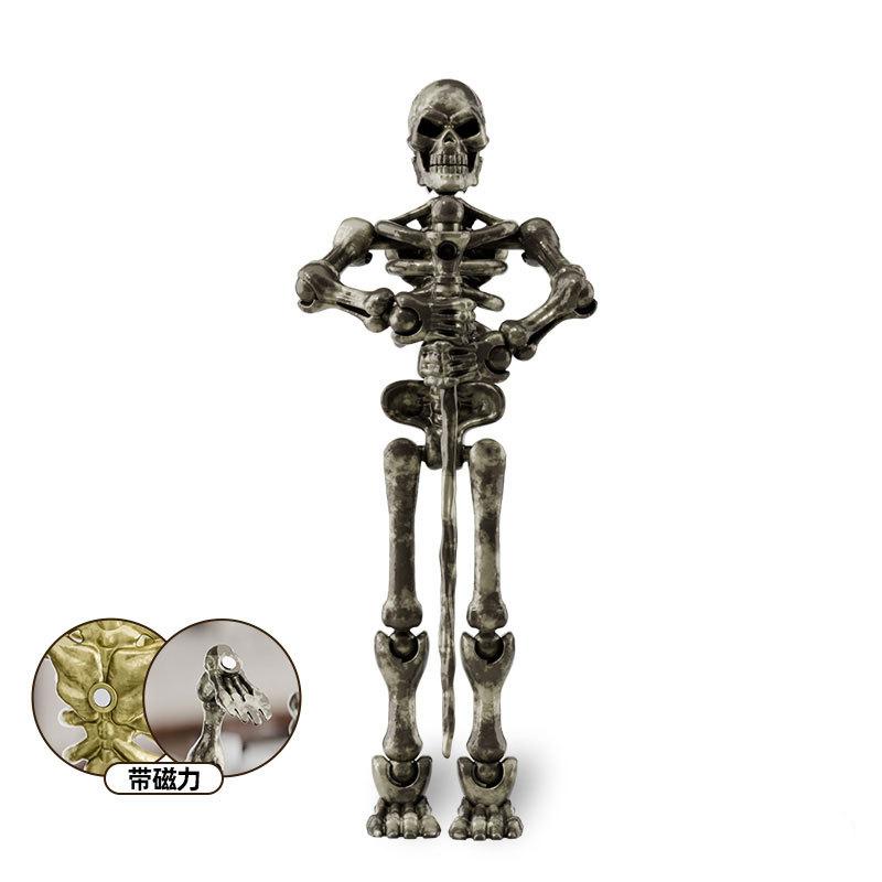 

Vintage Skeleton Action Figure Model Ornaments Toys Fun Multi-Joint Mobile Shapeshift Robot Halloween Manikin Decorative Toys