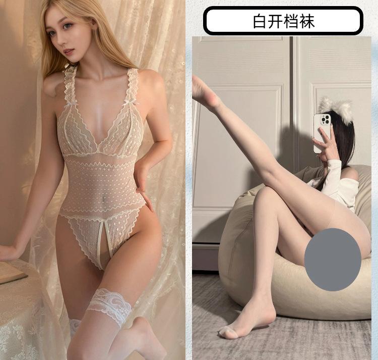 Sexy Underwear, Beautiful and Charming, Sexy Uniform Temptation Suit, One-piece Lace Transparent Pajamas, Free Open Style