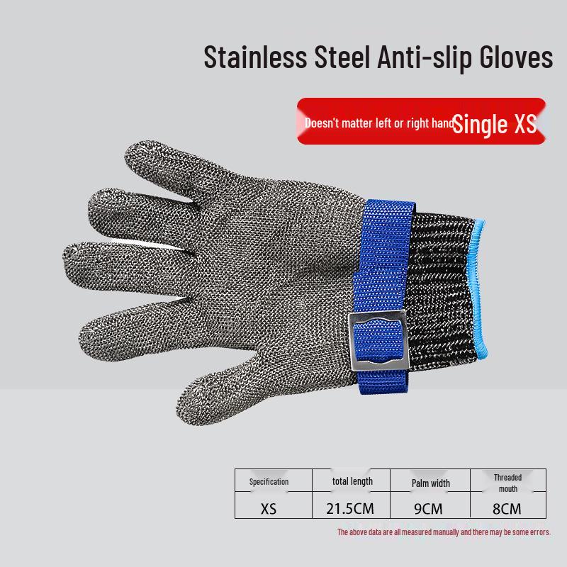 Five-Finger Level 5 Cut-Resistant Steel Wire Gloves for Kitchen and Work Safety