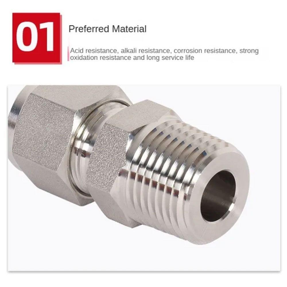 1Pcs 304 SS Tube Connector Metric ZG Pipe Fitting for Oil Water Gas