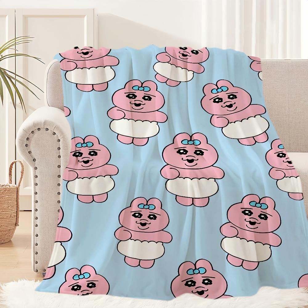 

Cartoon O-Opanchu Cute Usagi Bunny Blanket Plush Nap Sofa rug for Living Room Warm Office Bedroom Birthday Home Travel Kid Gifts 75x90cm