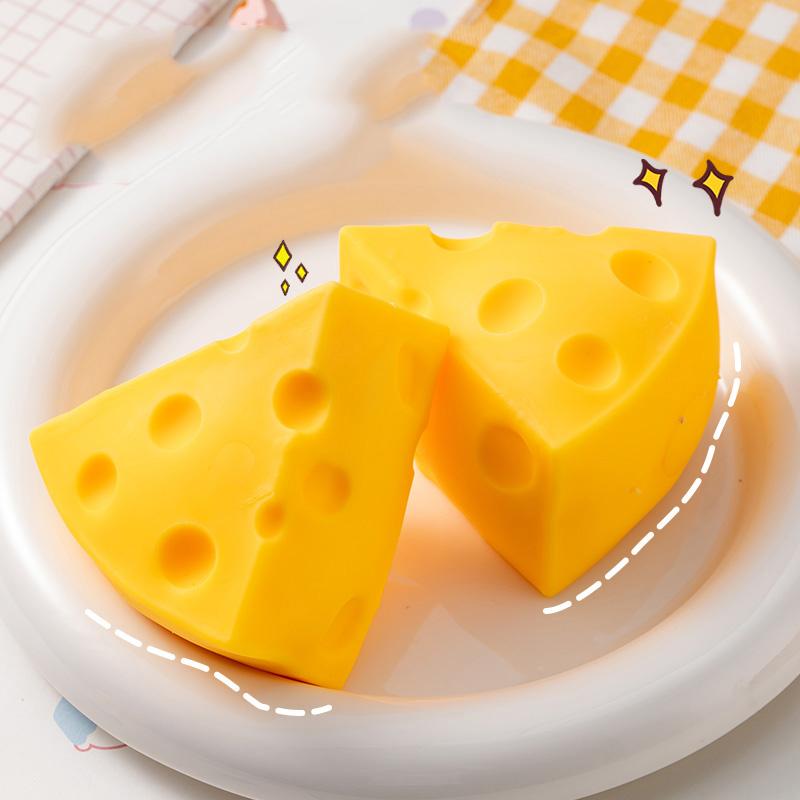 Simulation Cheese Squishy Toys Stress Relief Balls Decompression Slow Rebound Sensory Squeeze Toy For Kids Birthday Party Favors