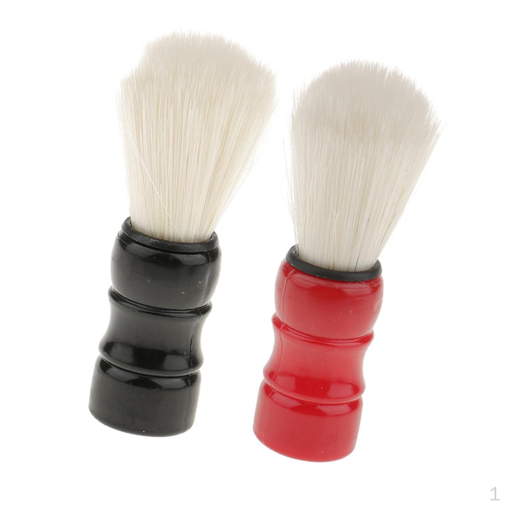 2 Pieces Men Salon Barber Shaving Brush Beard Facial Mustache Red / Black Handle
