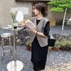 Women's Summer 2026 Sleeveless Vest Dress: Elegant Salt Style Two-Piece Straight T-Shirt Dress Set