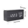 Creative Multifunctional Wooden Alarm Clock Simple Wooden Clock Student Gift Electronic Clock Temperature and Humidity Display
