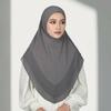 Blickdichter zweilagiger Chiffon-Hijab Unifarbener atmungsaktiver Netz-Sofort-Kinnabdeckungsschal Sicherer Kinnstütz