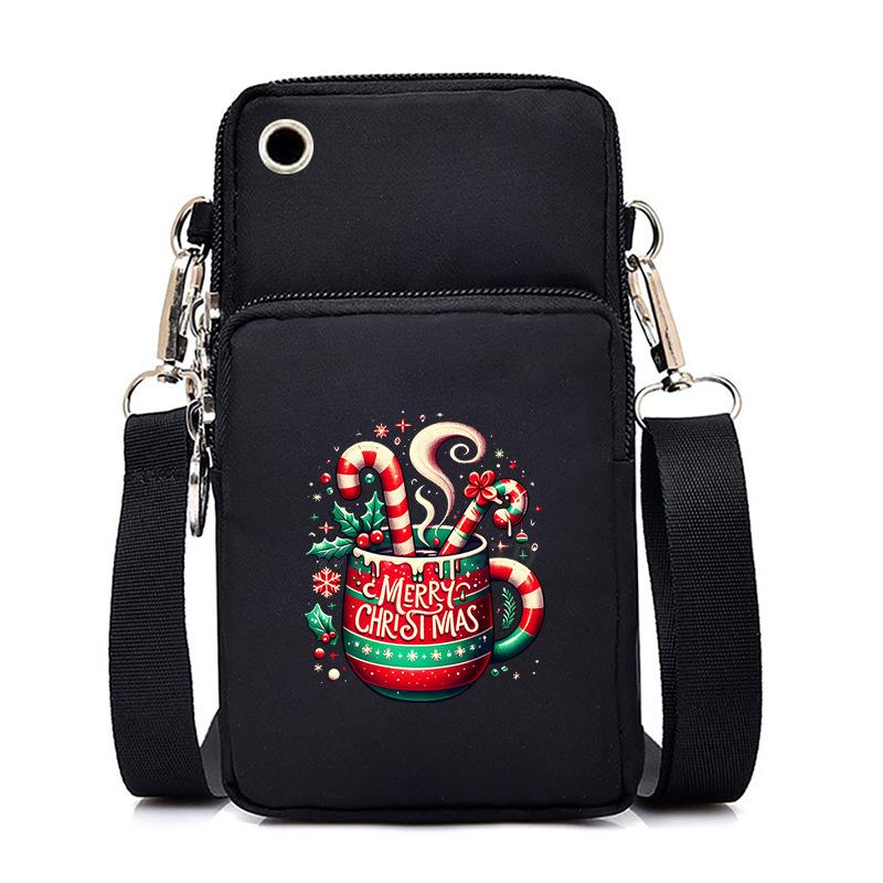 Christmas Christmas Printed Versatile Mobile Phone Bag Multifunctional Going Out Portable Messenger Bag