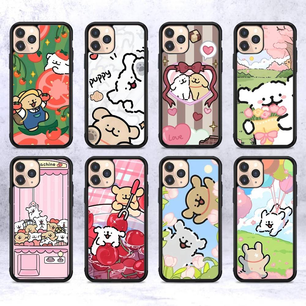 Maltese Cute Line Puppy Dog PC+TPU Phone Case For IPhone 17 16 15 14 13 12 11 Pro Max Plus Kawaii Cartoon Cover