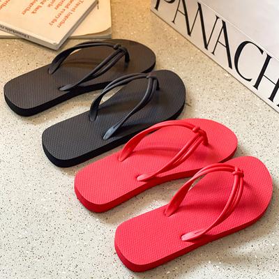 Flip-flop Girl Summer Ins Fairy Wind Girl Heart Student Wear Thick Bottom Non-slip Fashion Beach Pinch Foot Cool Slippers