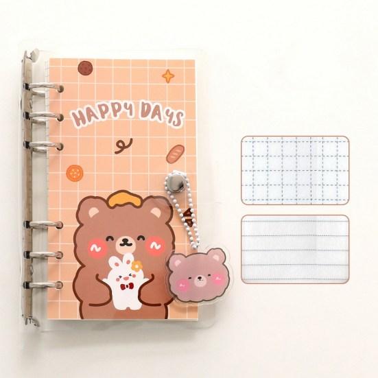 1 Set Scrapbook Notebook Refillable Loose Leaf Detachable Thickened Paper No Ink Bleeding Smooth Writing 100 Sheets Diary Notebook School Accessory