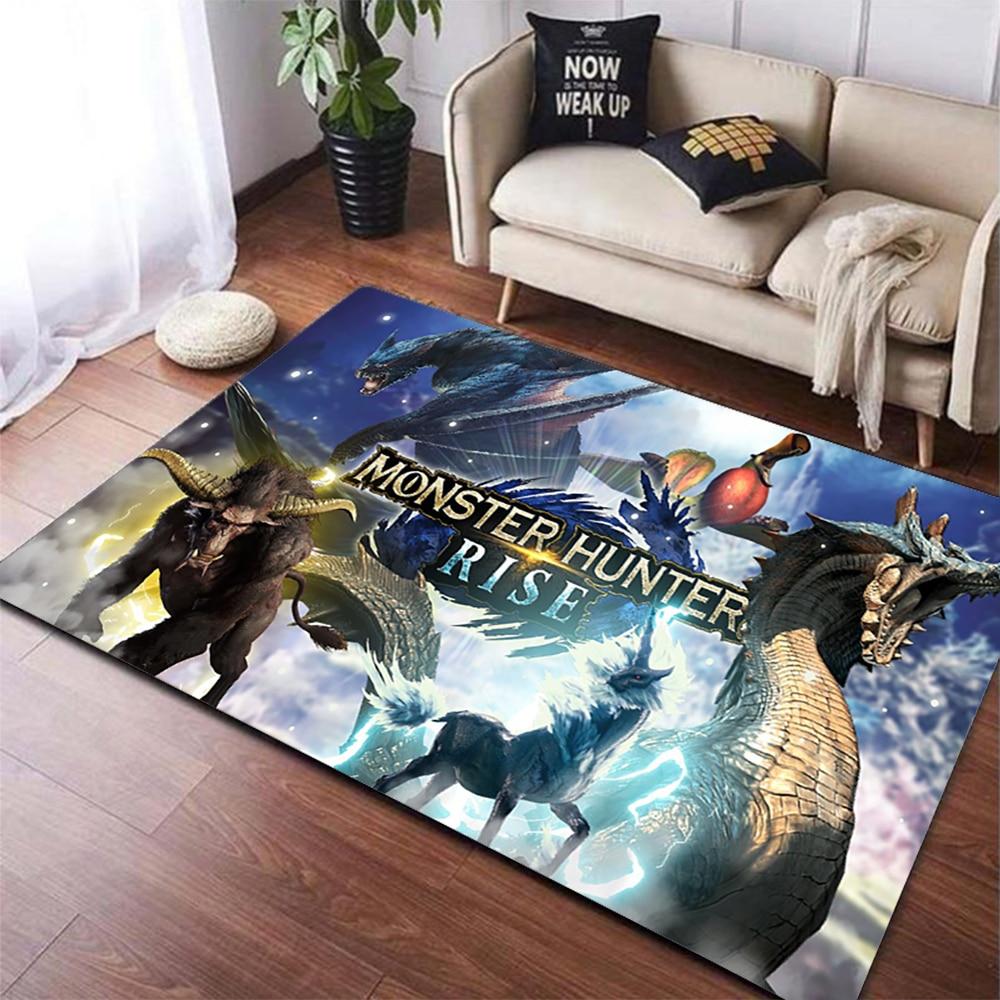 Monster Hunter Spiel Teppich Teppich Spielmatten Wohnzimmer Schlafzimmer Teppiche Kind Spielen Lounge Fußmatte Fans Spiel Zimmer Dekor Gamer Geschenk