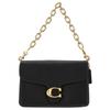 Tabby Cow Leather Shoulder Bag Large Women's Black CAF51-B4BK
