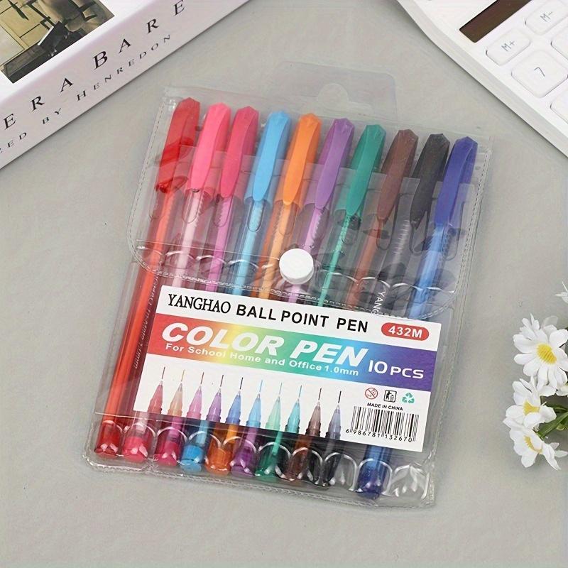 Ballpoint Pen Bullet Type 1.0mm Socket Plastic Pen 10 Colors Creative Ballpoint Pen Children Stationery Office Ballpoint Pen