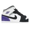 Air Jordan 1 Mid SE Grade School 'Varsity Purple' (Unisex) White / Black / Light Solar Flare Heather / Varsity Purple Kids' Basketball Shoes