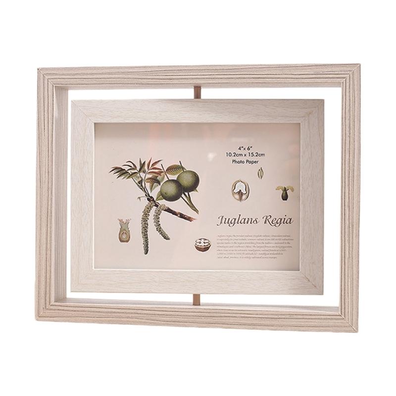 360 Degree Rotatable Photo Frame 6 Inch Double Sided View Swivels Photo Stand Picture Frame For Wall Tabletop Display