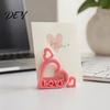Valentine Day Gift for Couples Heart Photo Stand with Embossed LOVE Letters, 3D Printed Vertical Slot Wedding Sign In Table Decoration Picture Holder,