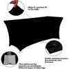 46FT BlackWhite Stretch Spandex Table Cover Washable Kitchen Universal Tablecloth Fit for Event Banquet Wedding Cocktail Party